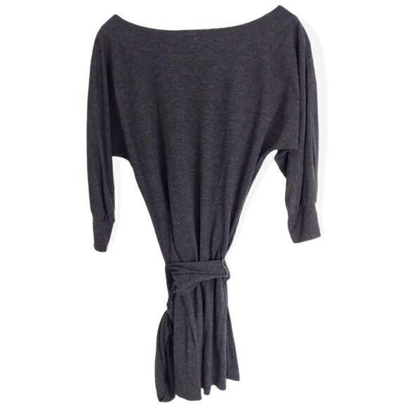Banana Republic Grey Sweater Tunic Tee Belted Jersey Knit XS - Picture 2 of 10